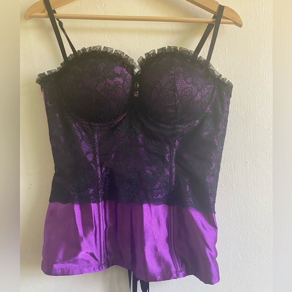 Frederick’s of Hollywood Sarina and lace Lace Corset Bustier Size Large